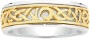9ct-Gold-Sterling-Sterling-Silver-Celtic-Pattern-Gents-Ring Sale