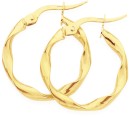 9ct-Gold-3x15mm-Twist-Hoop-Earrings Sale