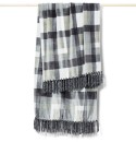 Heritage-Chenille-Fringe-Blanket-in-Charcoal-Check Sale