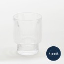 Mila-Ribbed-Clear-Tumbler-Glasses-Set-of-4-by-MUSE Sale