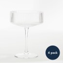 Mila-Ribbed-Cocktail-Coupe-Crystal-Glass-Set-of-4-by-MUSE Sale