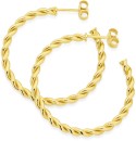 9ct-Gold-on-Silver-30mm-Twist-Half-Hoop-Stud-Earrings Sale