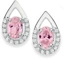 Sterling-Silver-Oval-Pink-Cubic-Zirconia-in-Cubic-Zirconia-Pear-Stud-Earrings Sale
