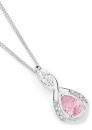 Sterling-Silver-Pear-Pink-Cubic-Zirconia-Marquise-Cubic-Zirconia-Pendant Sale