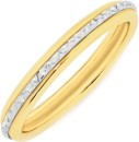 9ct-Gold-Two-Tone-Diamond-Cut-Stacker-Ring Sale