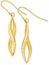 9ct-Gold-Diamond-Cut-Twist-Pointed-Hook-Drop-Earrings Sale