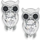 Sterling-Silver-Pear-Cubic-Zirconia-Owl-with-Black-Cubic-Zirconia-Eyes Sale