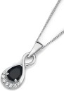 Sterling-Silver-Black-Pear-Cubic-Zirconia-Infinity-Pendant Sale
