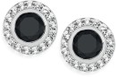 Sterling-Silver-Round-Black-Cubic-Zirconia-Cluster-Stud-Earrings Sale