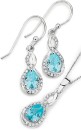 Sterling-Silver-Pear-Blue-Drops-Earrings-Pendant-Set Sale
