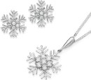 Sterling-Silver-Cubic-Zirconia-Snowflake-Earrings-Pendant-Set Sale