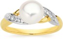 9ct-Gold-2-Tone-Cultured-Freshwater-Pearl-Diamond-Ring Sale