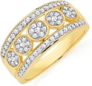 9ct-Gold-Diamond-Three-Row-Band Sale