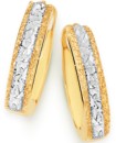 9ct-Gold-Two-Tone-Huggie-Earrings Sale