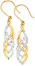 9ct-Gold-Two-Tone-Spiral-Drop-Earrings Sale