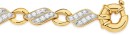 9ct-Gold-185cm-Solid-Flame-Links-Cubic-Zirconia-Bolt-Ring-Bracelet Sale