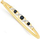 9ct-Gold-Sapphire-Diamond-Bangle Sale