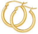 9ct-Gold-2x12mm-Diamond-Cut-Hoop-Earrings Sale