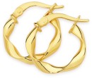 9ct-Gold-3x10mm-Twist-Hoop-Earrings Sale