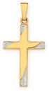 9ct-Gold-Two-Tone-21mm-Diagonal-Ends-Cross-Pendant Sale