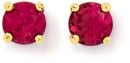 9ct-Gold-Created-Ruby-Round-Stud-Earrings Sale