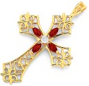 9ct-Gold-Created-Ruby-Cross-Pendant Sale