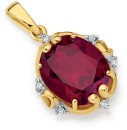 9ct-Gold-Created-Ruby-Diamond-Pendant Sale