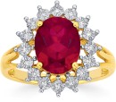 9ct-Gold-Created-Ruby-Diamond-Ring Sale