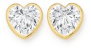 9ct-Gold-Cubic-Zirconia-Heart-Stud-Earrings Sale