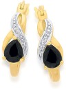 9ct-Gold-Sapphire-Diamond-Pear-Shape-Hoop-Earrings Sale