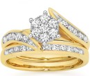 9ct-Gold-Diamond-Cluster-Bridal-Set Sale