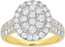 18ct-Gold-Diamond-Oval-Cluster-Ring Sale