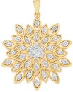 9ct-Gold-Diamond-Fancy-Flower-Pendant Sale