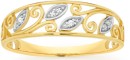 9ct-Gold-Diamond-Leaves-Band Sale