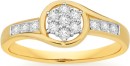 9ct-Gold-Diamond-Flower-Ring Sale