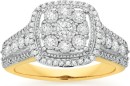 9ct-Gold-Diamond-Cushion-Ring Sale