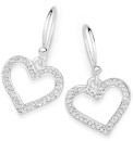 Sterling-Silver-Cubic-Zirconia-Heart-Hook-Earrings Sale