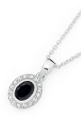 Sterling-Silver-Oval-Cubic-Zirconia-Cluster-Pendant Sale