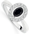 Sterling-Silver-Oval-Black-Cubic-Zirconia-Cluster-Ring Sale