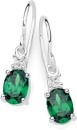 Sterling-Silver-Dark-Green-Cubic-Zirconia-Hook-Drop-Earrings Sale