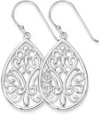 Sterling-Silver-Large-Pear-Filigree-Scroll-Drops Sale