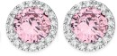 Sterling-Silver-Pink-Cubic-Zirconia-Cluster-Stud-Earrings Sale