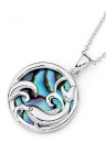 Sterling-Silver-Round-Paua-Shell-Dolphin-Pendant Sale