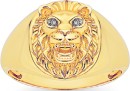 9ct-Gold-Diamond-Lion-Gents-Ring Sale