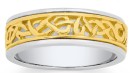 9ct-Gold-Sterling-Sterling-Silver-Celtic-Pattern-Gents-Ring Sale