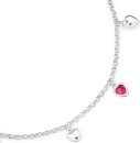 Sterling-Silver-17cm-Belcher-Multi-Heart-Charm-Bracelet Sale