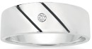 Sterling-Silver-75mm-Cubic-Zirconia-Diagonal-Stripe-Gents-Ring Sale