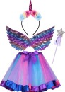 Fairy-Costume-with-Wings-Headband-Wand-Ages-3-12-Yrs Sale