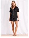 Chloe-Lola-Signature-Satin-Short-Sleeve-PJ-Set-Black Sale