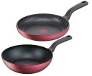 Tefal-Red-Delight-Induction-Nonstick-Twin-Pack-28cm-Frypan-and-28cm-Wok Sale